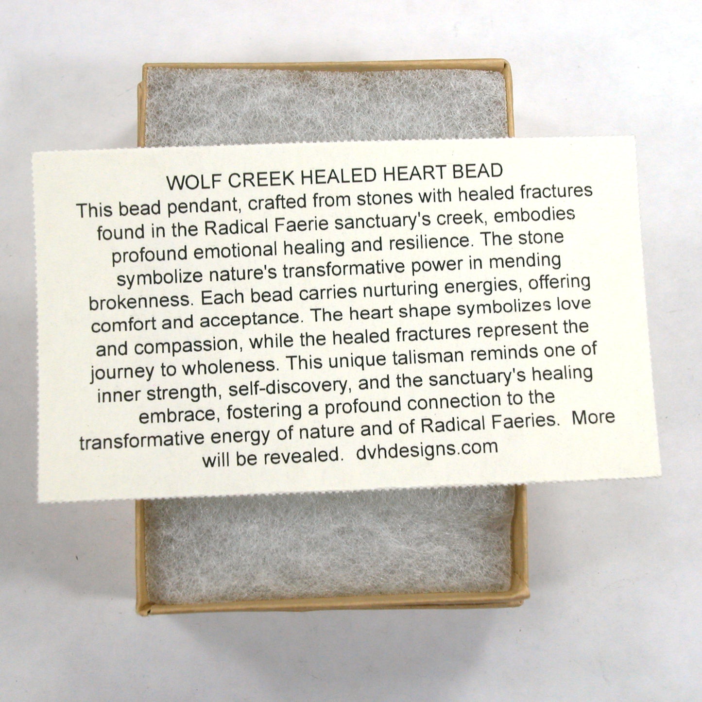 DVH Wolf Creek Radical Faerie Healed Heart of Stone Bead Pendant 20x17x6 (5444) Queer Magic