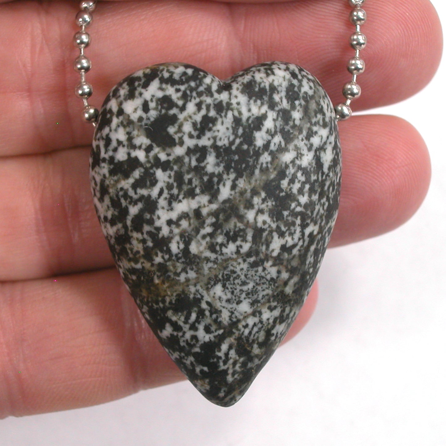 DVH Wolf Creek Radical Faerie Healed Heart of Stone Bead Pendant 44x32x15 (5321) Queer Magic