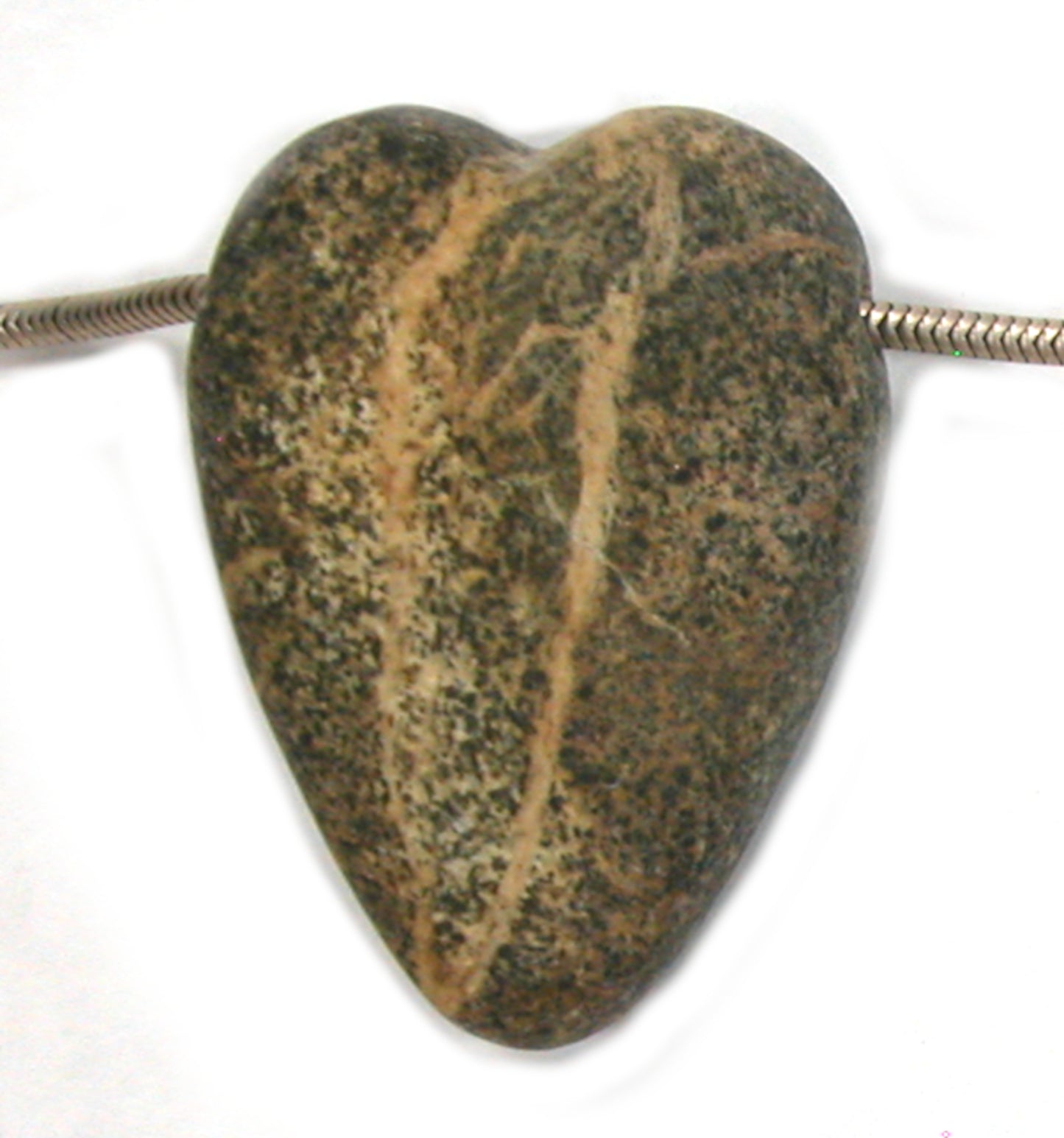 DVH Wolf Creek Radical Faerie Healed Heart of Stone Bead Pendant 42x32x12 (5339) Queer Magic