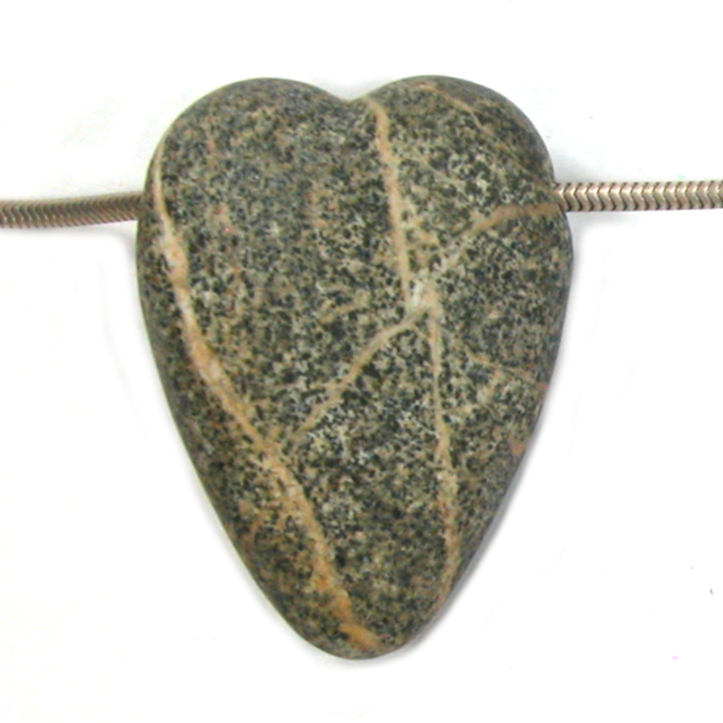 DVH Wolf Creek Radical Faerie Healed Heart of Stone Bead Pendant 42x32x12 (5339) Queer Magic