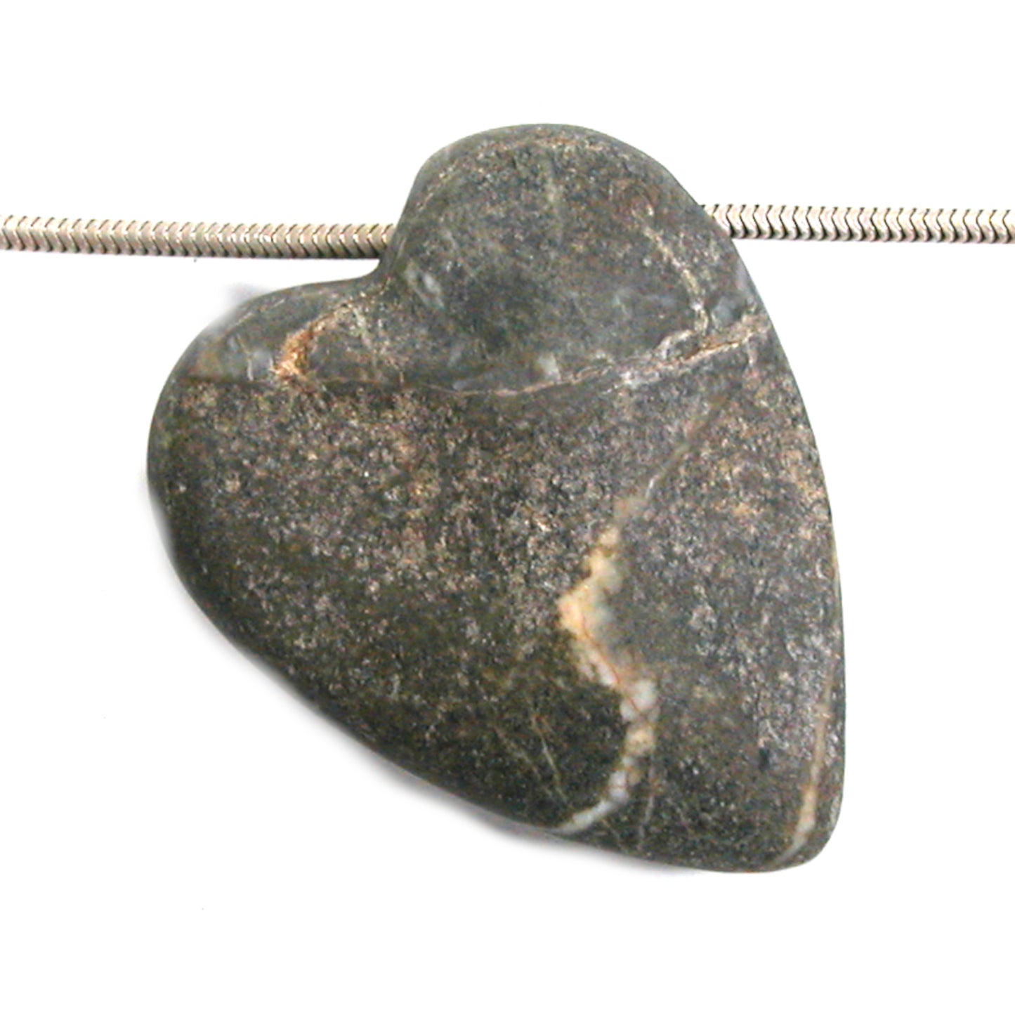 DVH Wolf Creek Radical Faerie Healed Heart of Stone Bead Pendant 52x43x14 (5343) Queer Magic