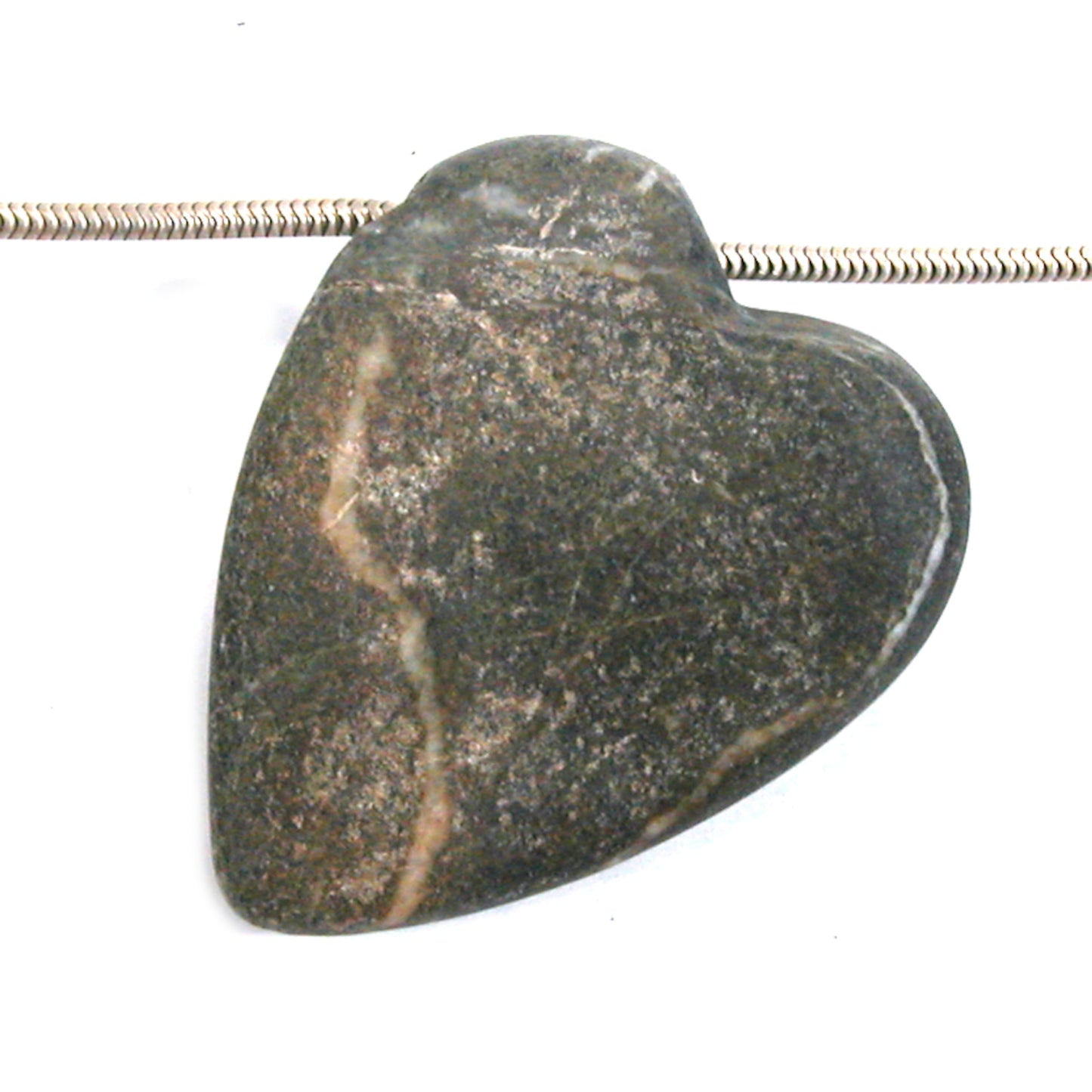 DVH Wolf Creek Radical Faerie Healed Heart of Stone Bead Pendant 52x43x14 (5343) Queer Magic