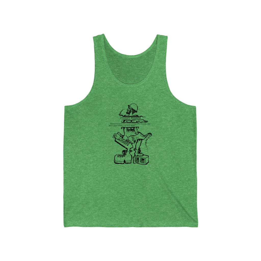 Classic Revolutionary "Faggot Wisdom" Pro Drag Queen Fabulous Unisex Jersey Tank