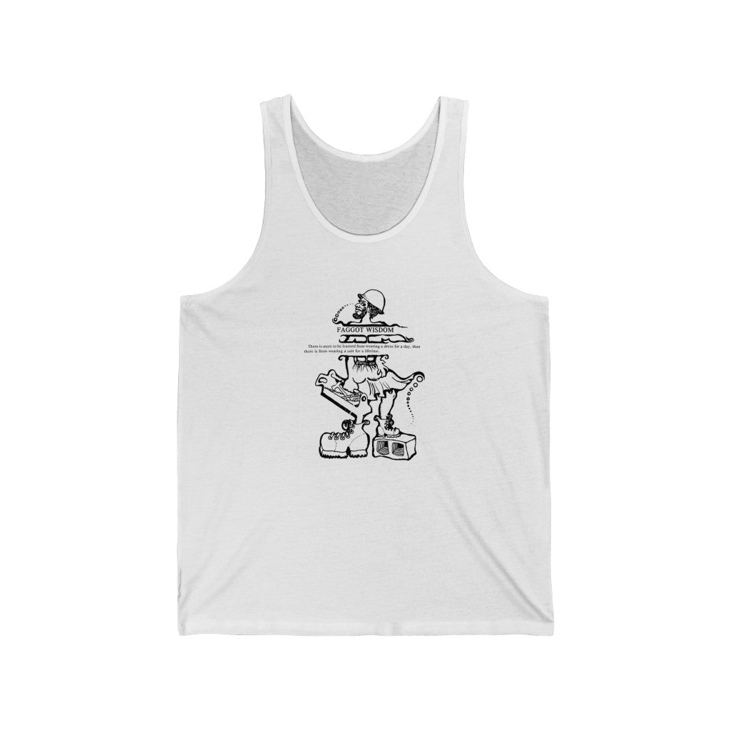 Classic Revolutionary "Faggot Wisdom" Pro Drag Queen Fabulous Unisex Jersey Tank