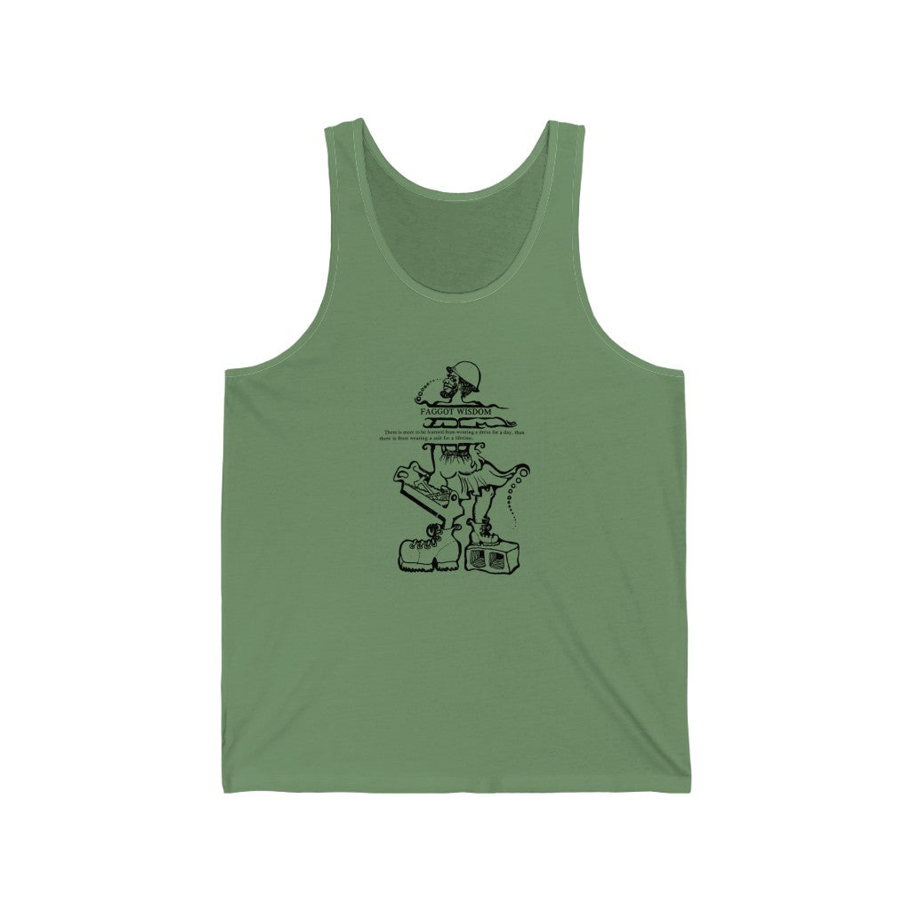 Classic Revolutionary "Faggot Wisdom" Pro Drag Queen Fabulous Unisex Jersey Tank