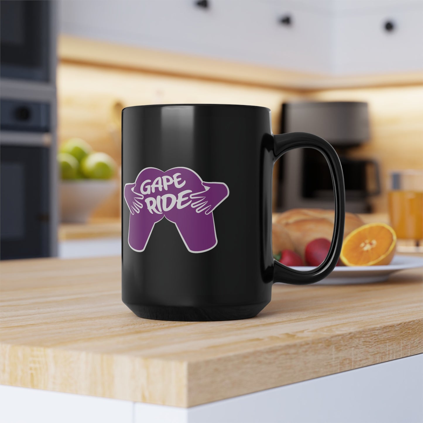 GAPE RIDE Black Mug, 15oz for Queer Magic