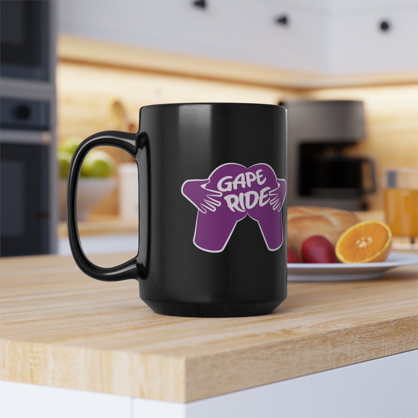 GAPE RIDE Black Mug, 15oz for Queer Magic